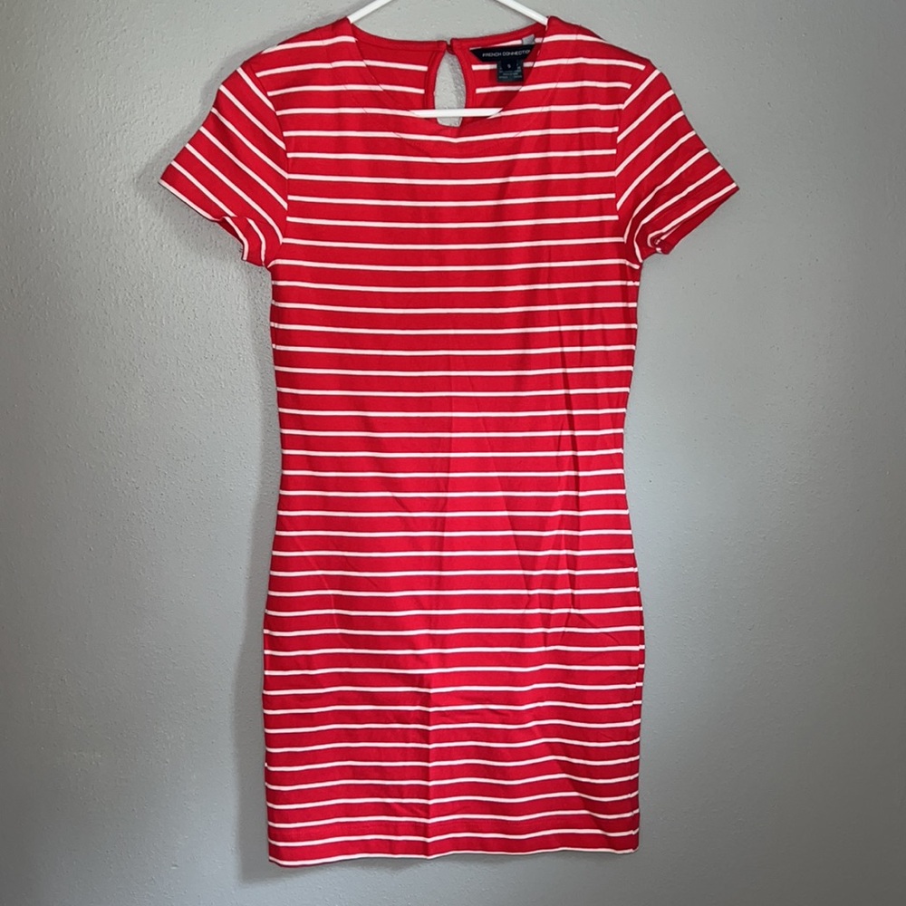 French Connection red and white stripe dress